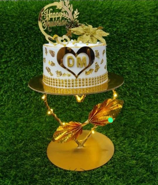 White Anniversary Cake