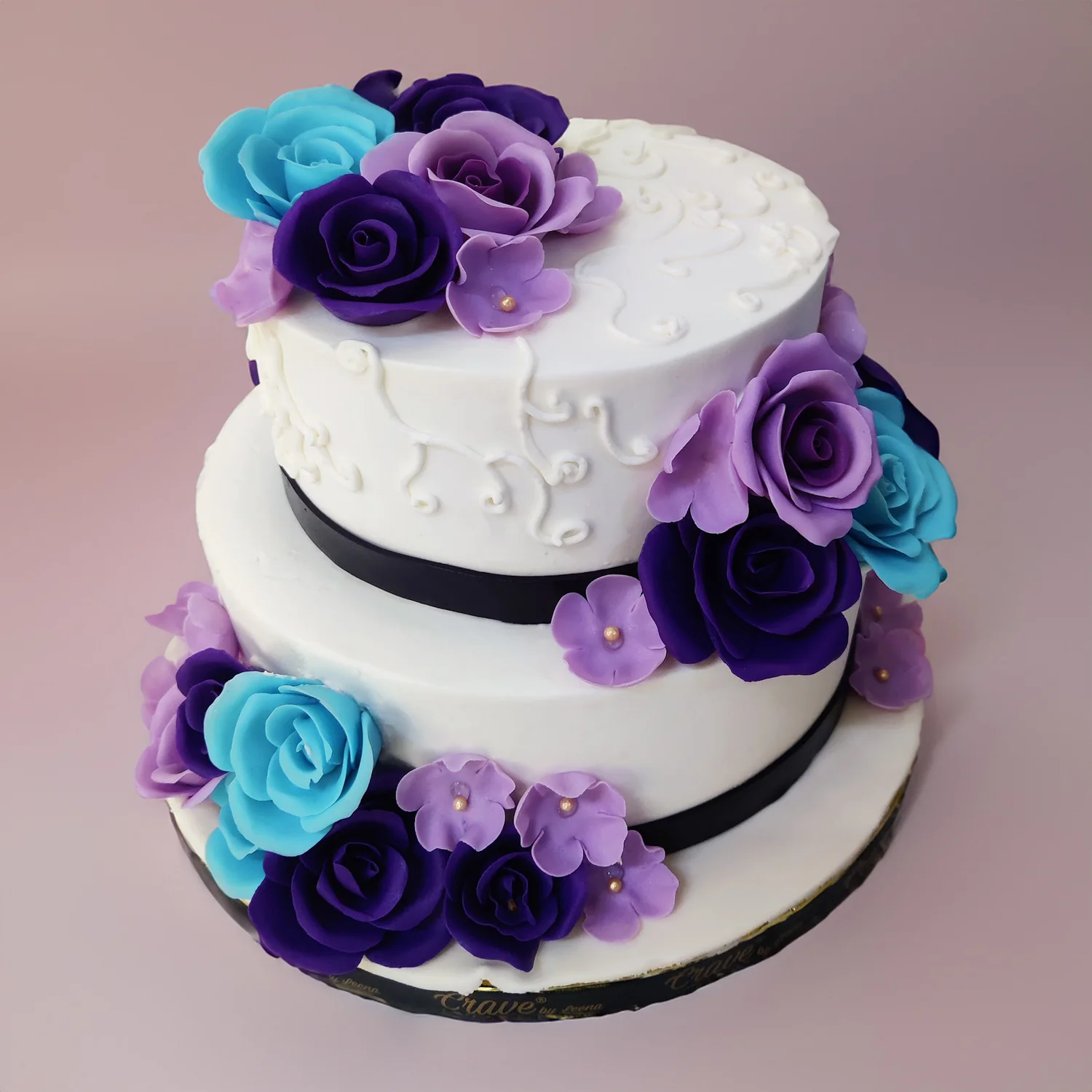Floral Two-Tier Cake