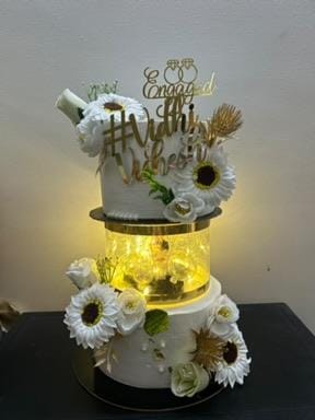 White Engagement Cake